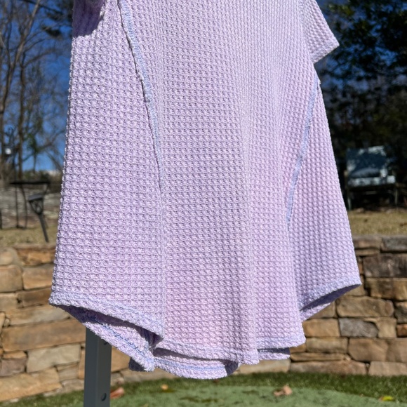 For All Seasons by Paper Crane Waffle Knit Short-Sleeve Top with Curved Hem - Picture 9 of 16